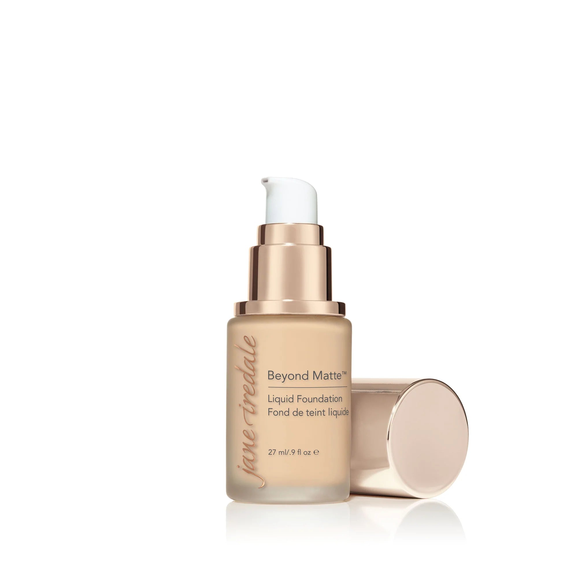 jane iredale Beyond Matte Liquid Foundation - M6 Medium with Peach/Gold Undertones Open Pump Bottle