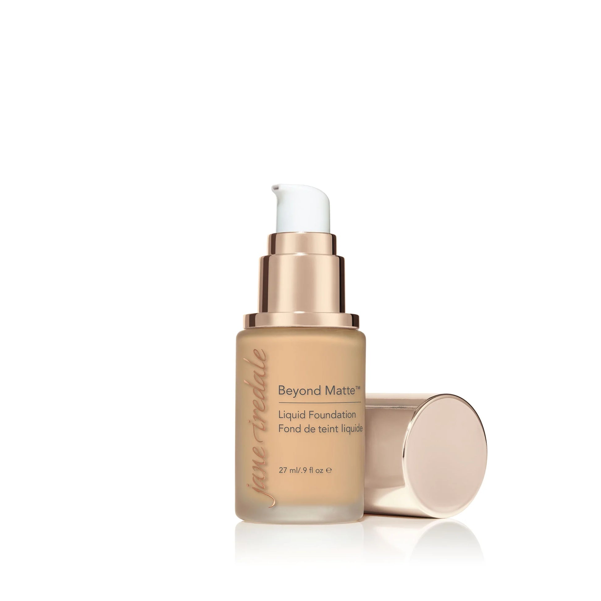 jane iredale Beyond Matte Liquid Foundation - M7 Medium with Beige Undertones. Open Pump Bottle