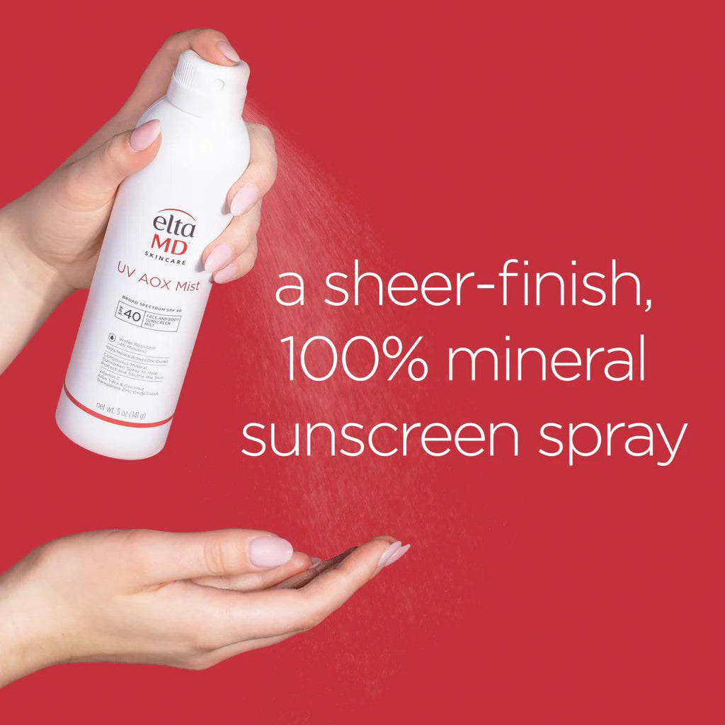 EltaMD UV AOX Mist SPF 40 - a sheer finish 100% mineral sunscreen spray
