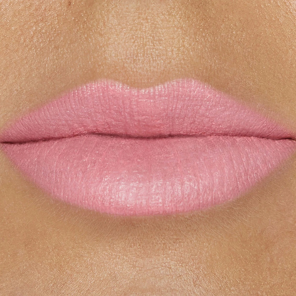 jane iredale Triple Luxe Lipstick - Sakura (warm bubble gum pink) Applied on Model