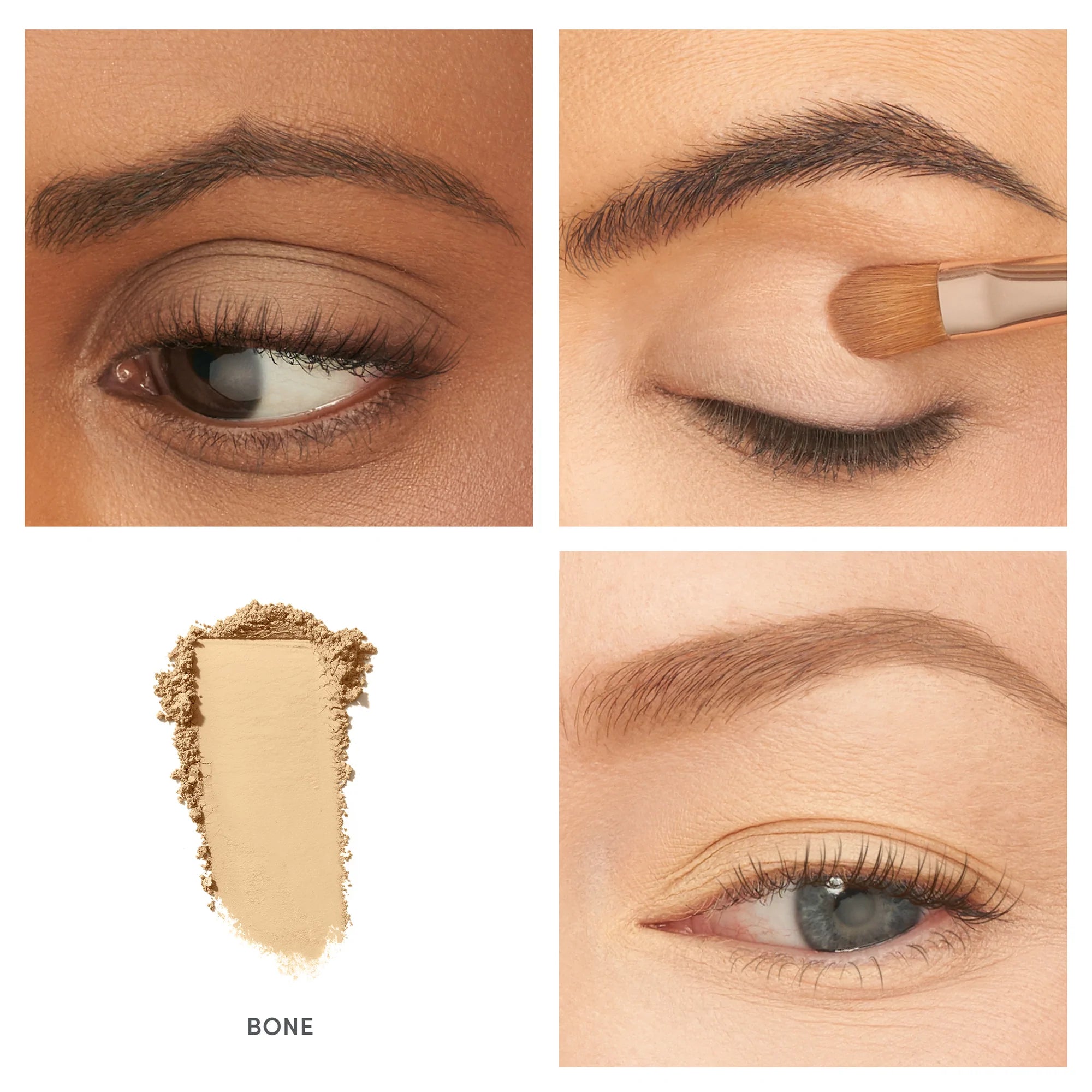 Jane Iredale PurePressed Eye Shadow Single Applied on Model - Bone