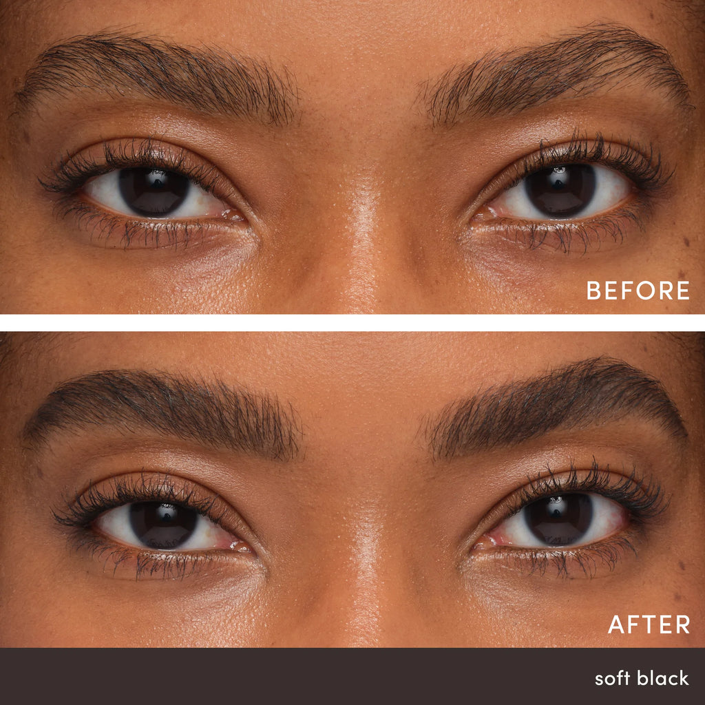 Jane Iredale PureBrow Brow Gel - Soft Black Before and After