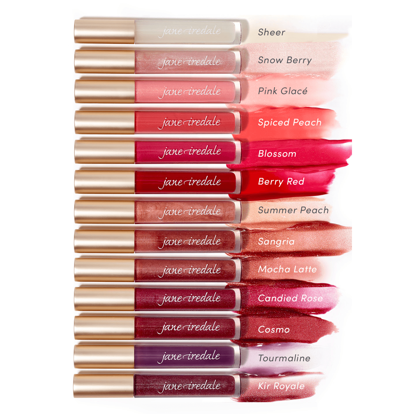 jane iredale HydroPure Hyaluronic Lip Gloss Swatch Comparison