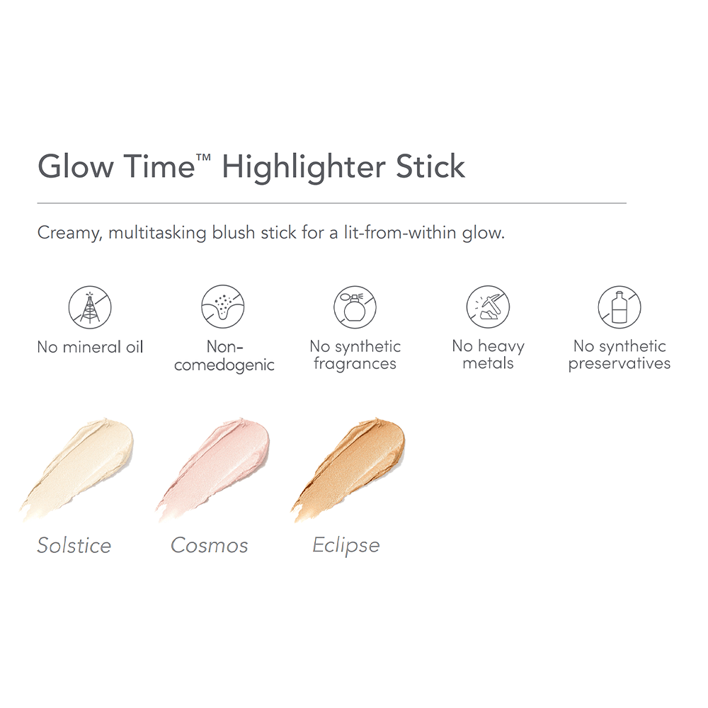jane iredale Glow Time Highlighter Stick Swatch Comparison
