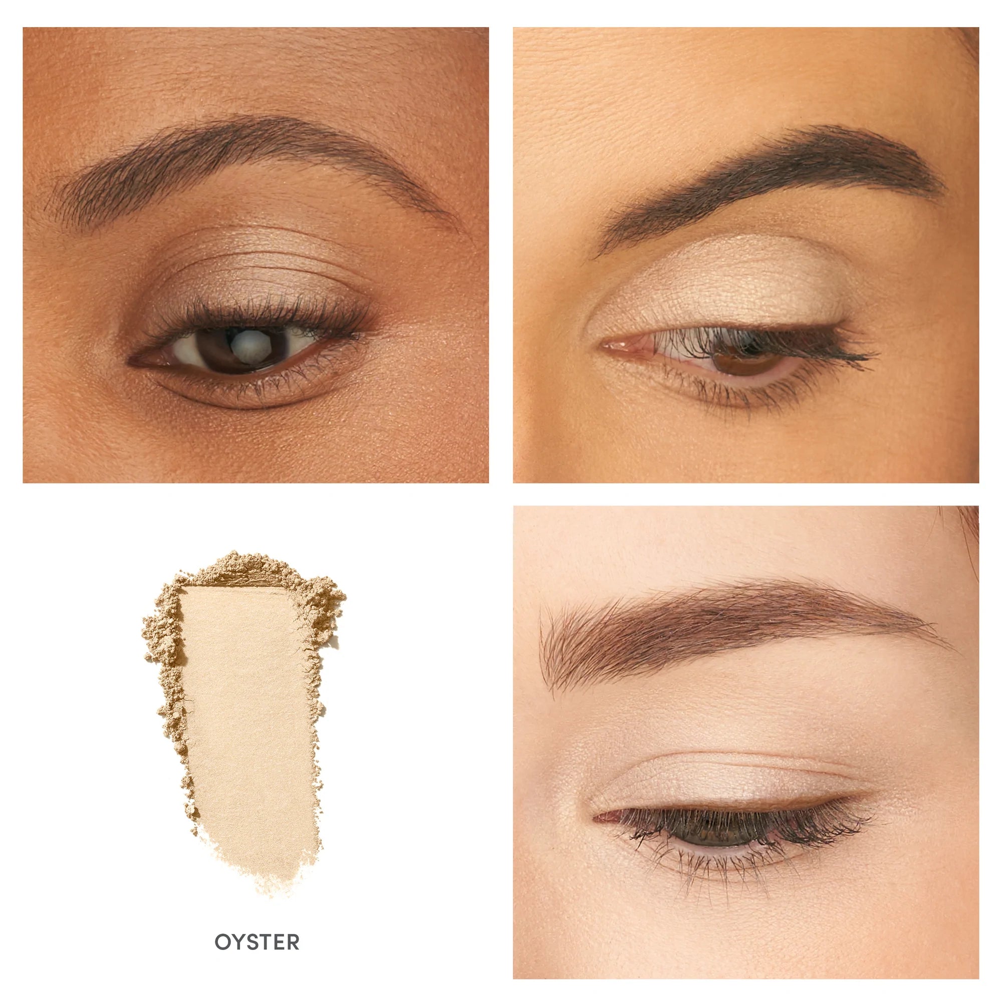 Jane Iredale PurePressed Eye Shadow Single Applied on Model - Oyster