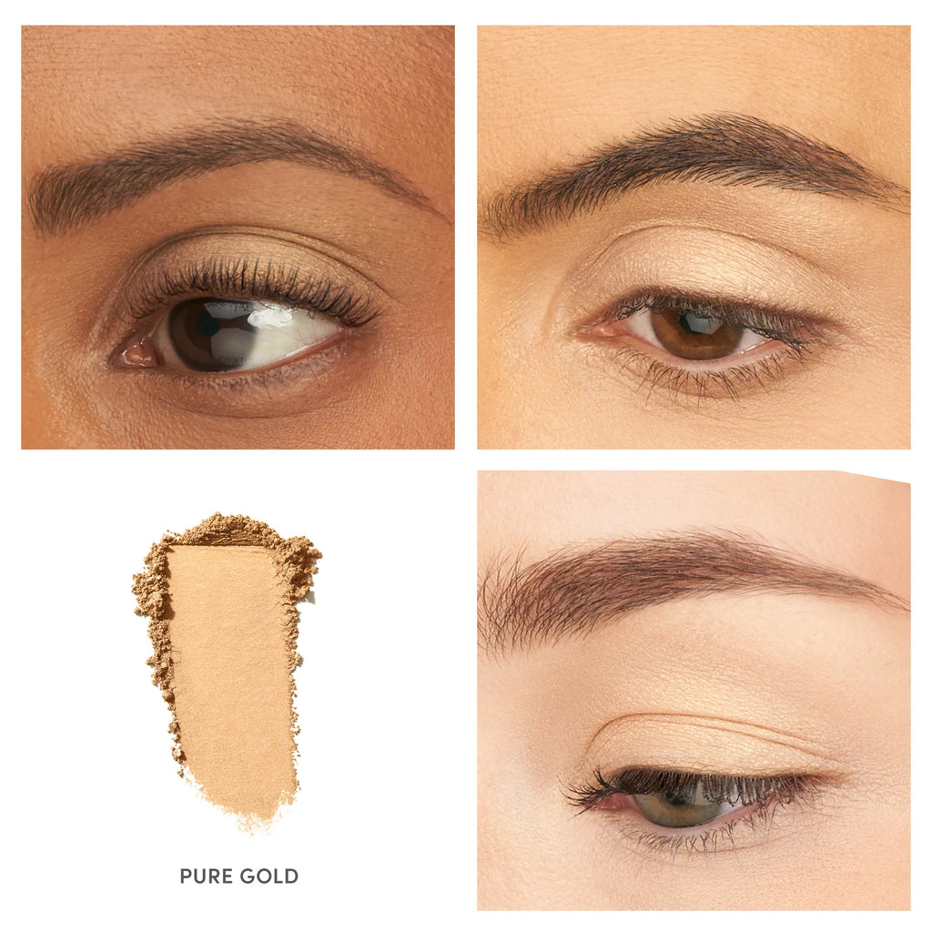 Jane Iredale PurePressed Eye Shadow Single Applied on Model - Pure Gold